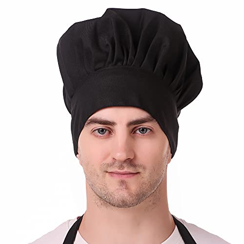 Image of KODENIPR CLUB Kitchen Apron With Cap Set for Women /Men Chef (Black)