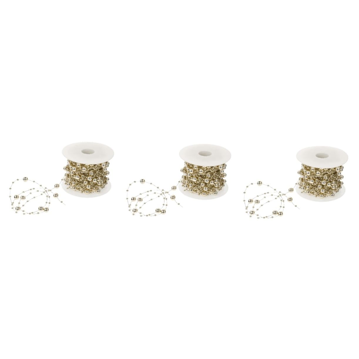 3rollen Dekorative Perlenkette Für Hochzeit Und -projekte Galvanisierte Schmuckperlen Hochwertige Bead Chain Für Festliche Anlässe Und Bastelarbeiten