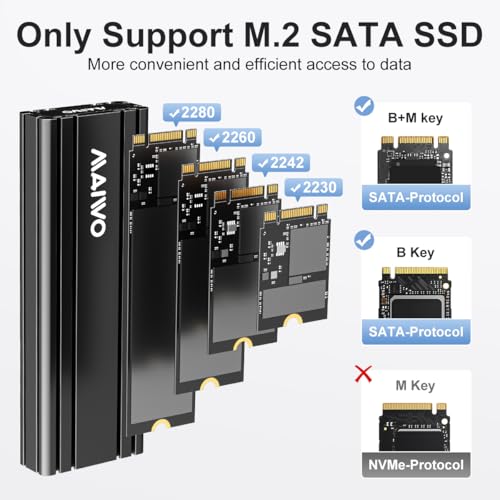 Boîtier SSD M.2 SATA 10Gbps avec support UASP et Trim pour transfert ultra rapide - 3