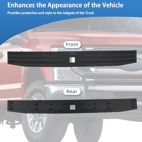 Image of Compatible for Ford F-150 2021 2022 2023 2024 2025 Flexible Flex Step Center Tailgate Cap Mad Trim Molding with Release Button ML3Z-9940602-A