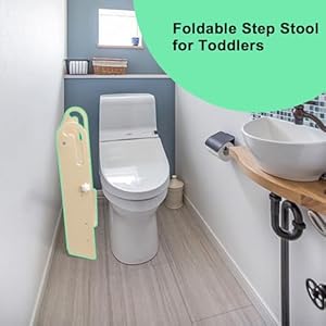 WOOD CITY Toddler Step Stool Foldable for Bathroom Sink, Adjustable 2 Step Stool for Kids Toilet Potty Training Stool with Handles,Child Kitchen Counter Stool Helper, Montessori Kitchen Stools WOOD CITY Toddler Step Stool Foldable for Bathroom Sink Adjustable 2 Step Stool for Kids Toilet Potty Training Stool with HandlesChild Kitchen Counter Stool Helper Montessori Kitchen Stools
