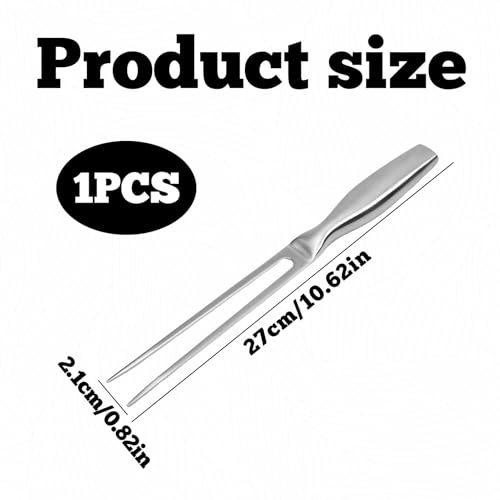 Top-Quality Stainless Steel Meat Carving Fork, Ergonomic BBQ Fork for Roasting, Turkey, Dinner Gatherings, Slicing & Serving, Dishwasher Safe, Kitchen & Grill Essential - Image 2