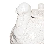 CF Home White Turkey Decorative Thanksgiving Small Stoneware Cookie Jar Autumn Fall Harvest Kitchen Festive Treat Storage Container Decor Decoration White