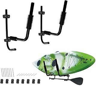 NO. 32 Heavy Duty Steel Kayak Wall Rack for 100-Pound Kayak | Ladder Wall Mount Folding Storage Rack fit Indoor Outdoor Storage Kayak | Surfboard and Sailing