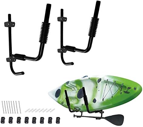 NO. 32 Heavy Duty Steel Kayak Wall Rack for 100-Pound Kayak | Ladder Wall Mount Folding Storage Rack fit Indoor Outdoor Storage Kayak | Surfboard and Sailing