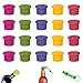 GZhaimai - 20 tapones de silicona reutilizables para botellas de vino, champán, cerveza, bebidas carbonatadas, con 1 sacacorchos, 5 colores