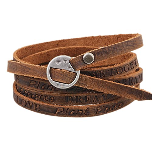 Pulsera envuelta de cuero genuino Rantanto unisex miniatura 1