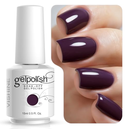 Vishine Gelpolish Professional UV LED Soak Off Varnish Color Gel Nail Polish Manicure Salon Purple (1417)