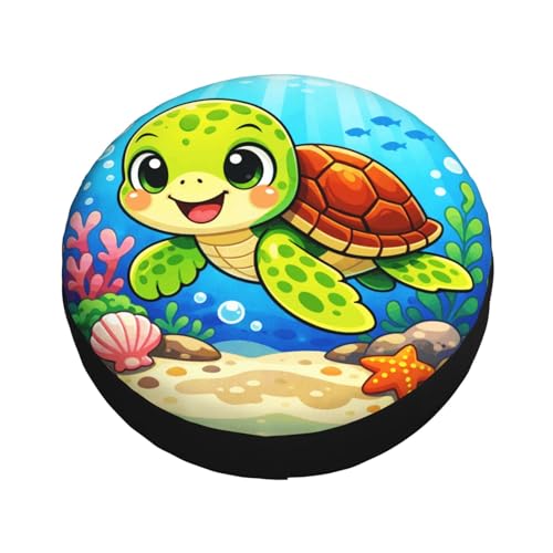 Image of Sea Turtle Spare Tire Cover - Funny Wheel Protectors Waterproof Universal Wheel Cover for SUV Rv Travel Trailer Camper Truck 16 Inch