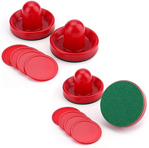 Faswin Home Standard Air Hockey Replacement Pucks & Slider Pusher Goalies for Game Tables, Equipment, Accessories(4 Striker, 8 Puck Pack)