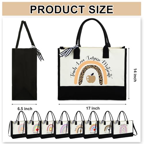 Paterr 8 Pcs End of Year Teacher Gifts Teacher Tote Bag miniatura 4