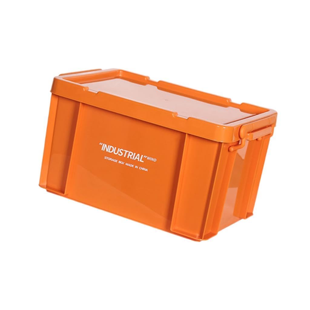 Industrie Aufbewahrungsbehälter Aus Widerstandsfähigem PP mit Robustem Lagerbehälter Stapelbox Deckel Und Latching Bügel für Werkstatt Garage Lager zu, Orange