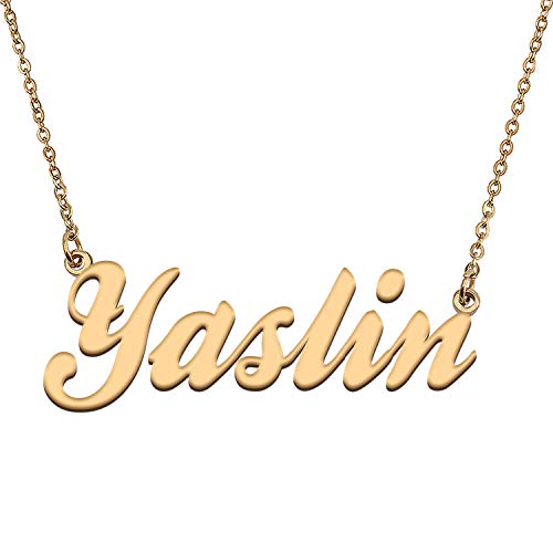 HUAN XUN Custom Personal Pendant Name Necklace Personalized My Best Friendship Gifts for Her Yaslin