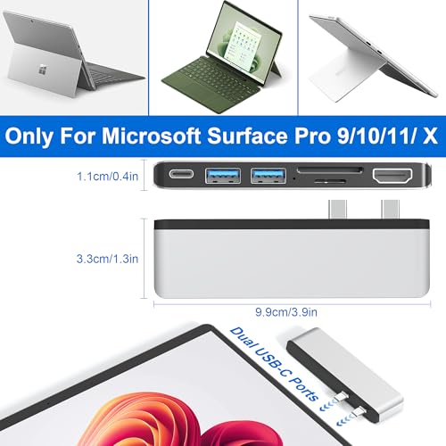 Surface Pro 9 Accessories, Surface Pro 9 Hub Docking Station with 4K HDMI, USB-C Thunerbolt 4 (8K Video+Data+100W PD), 2 USB 3.0, SD/TF Card Reader, USB C Hub for Surface Pro 9/Pro X - Image 7