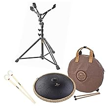 Full room-filling and meditative sound, non-slip silicone feet Colour: black, tuning: D Kurd Includes bag and a pair of wooden mallets with rubber head + HPS handpan stand + Keepdrum beater