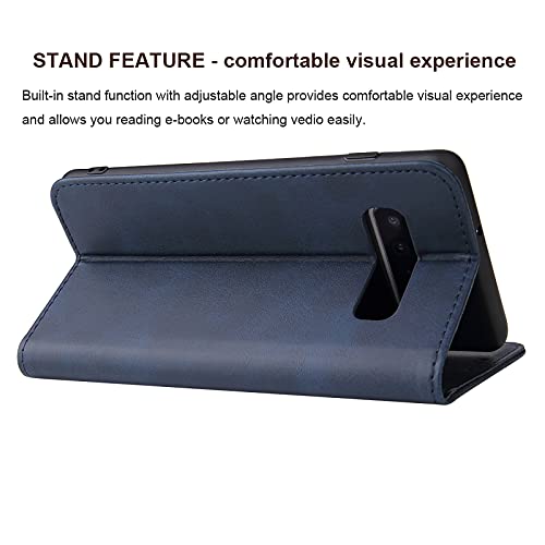 Tohulle Case For Samsung Galaxy S10 Plus, Premium Pu Leather Wallet Case With Card Holder Kickstand Built-In Magnetic Closure Flip Folio Phone Cover For Samsung Galaxy S10 Plus - Blue #TOP3