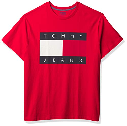 Tommy Hilfiger Men's Tommy Jeans Flag T Shirt, Blush RED AA 106-880, 3XL-BG