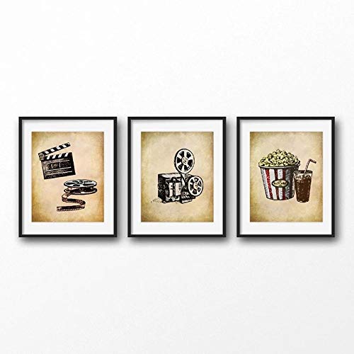 Carteles De Lienzo De Arte Vintage para Cine De Cine, Pintura De...