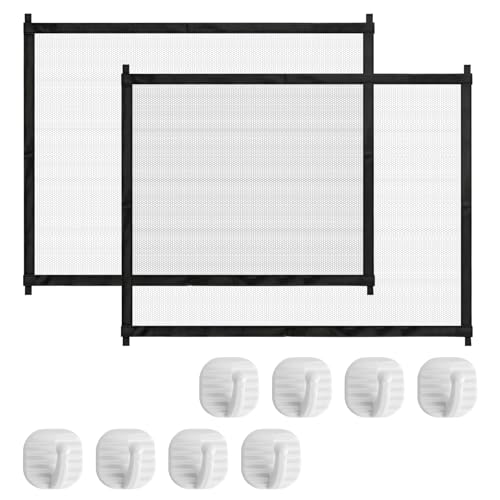 SLIAXINT 2 Pezzi Cancelletto per Cani Senza Forare 110x72 cm, Barriera Cani Gatti Estensibile, Cancelletto Scale e Porta con 8 Ganci Rinforzati, Ideale per Appartamento, Uso interno, Corridoio Cucina