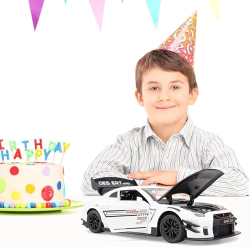 Image of Invite Enterprise 1:24 Scale Compatible For Nissan Gtr Model Car Toy, Zinc Alloy Pull Back Toy Car With Sound And Light For Kids Boy Girl Gift? White-Color ?