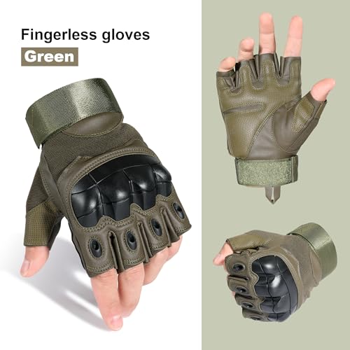 Image of WTACTFUL Tactical Fingerless Gloves Men Women, Breathable Anti-Slip