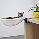 Jinfanshurich Katzenbett für Schreibtisch - 360° drehbar & höhenverstellbar Katzenkorb, Abnehmbarer tragbarer Katzenbettständer, weiches Katzenhängematte für Home Office (Weiß)