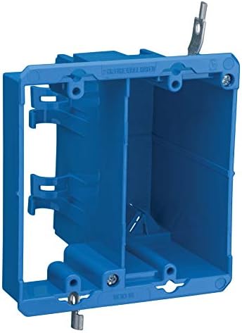 Carlon Lamson & Sessons E-18-4-DVR 4" 2 Gang Blue PVC Dual Voltage Box