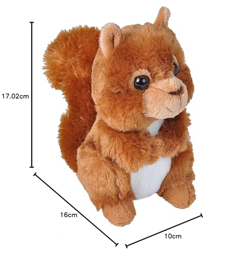 Wild Republic 19447 Hug 'ems Plüschtier, Kuscheltier, Rotes Eichhörnchen 18 Cm