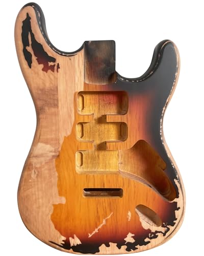 Electric Guitar Body ST Style Nitro Top Alder Wood Guitar Body DIY Heavy Guitar Body 3 Tone Sunburst H-S-H.
