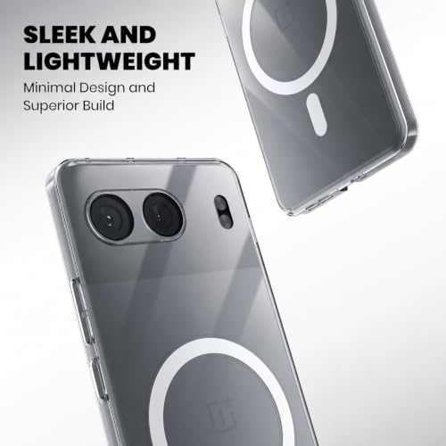 Image of DIZORO Crystal Clear Magnetic Compatible with Oneplus Nord 4 Back Cover case with Anti-Yellow (Compatible with Magsafe) Anti-Scratch | Shockproof Transparent Cover