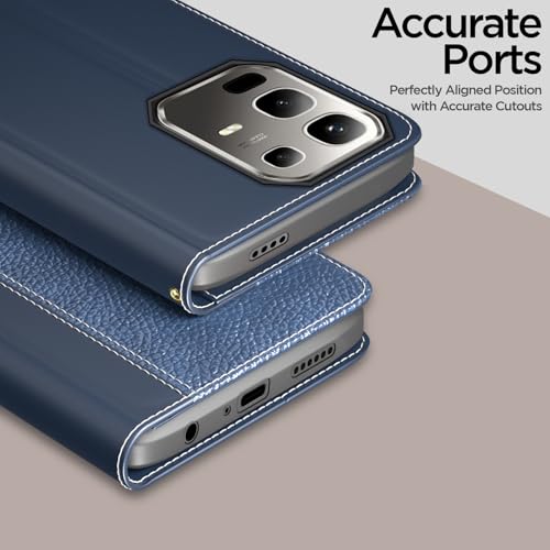 Image of Outlouders Flip Cover for Infinix Note 50x 5G | Leather Finish | Wallet Stand and Shock Proof | Complete Protection Flip Case (Blue)