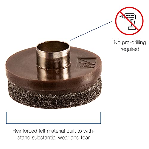 SOFTTOUCH 4770295N Brown, Nail-on, Heavy Duty Felt Pads for Wood Furniture and Hard Surfaces Value Pack Piece - Image 2