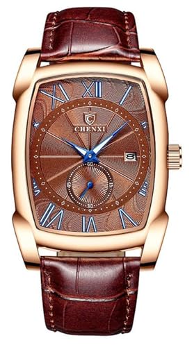 Montre quartz carrée Gosasa pour homme avec un bracelet en cuir noir rétro