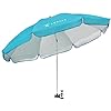 AMMSUN XL Chair Umbrella with Universal Clamp Adjustable 47 inches and 360-degree Swivel UPF 50+, Portable Clamp on Camping or Beach Chair, Stroller, Wheelchair, Golf cart, Bright Blue, Large-sized