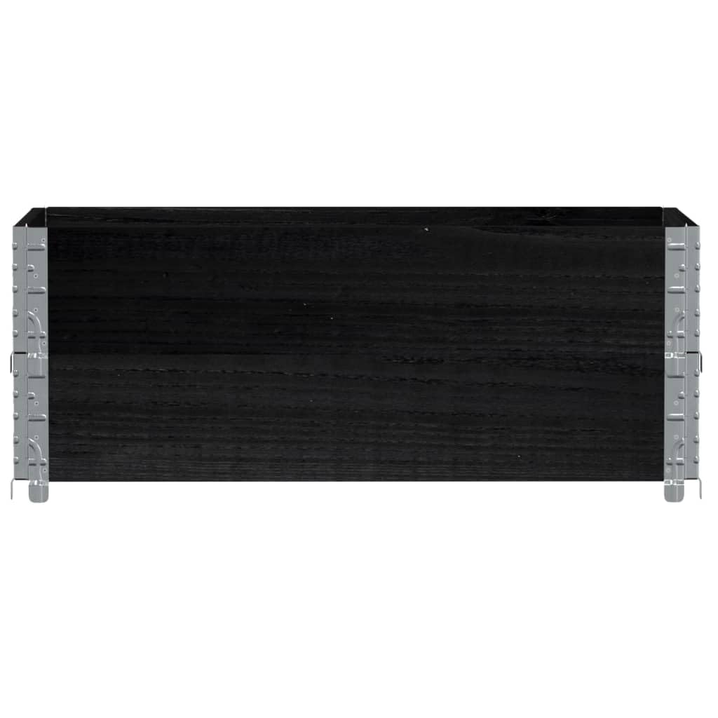 Paretali per Pallet 2 pz Neri 100x50cm Legno Massello di Pino, Movimentazione di Materiali,Pianali di carico e Pallet, 14.4kg-4010283