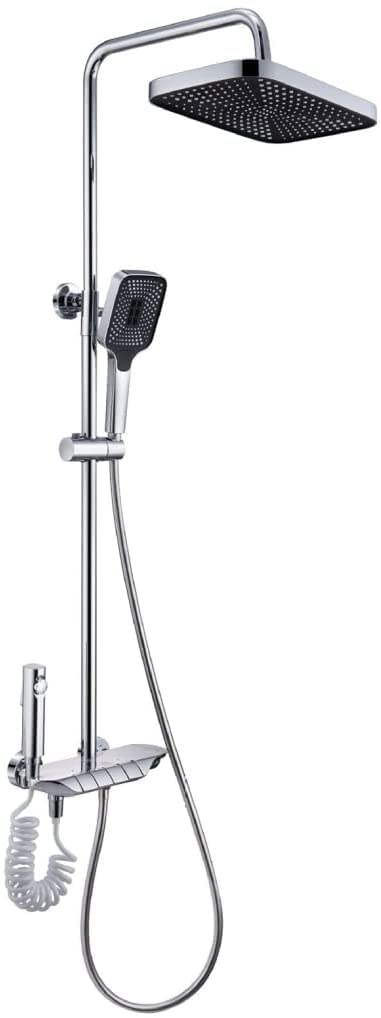 Garniture de baignoire et de douche encastrable avec mitigeur thermostatique mural