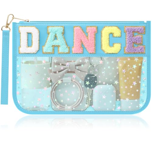 BuyCard Dance Gift Makeup Bag Wristlet PVC & PU with Chenille Patches