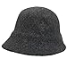 HUANGSH Leisure Saturn Chapeau de pêcheur en peluche brodée en laine Gris Taille 55-58 cm