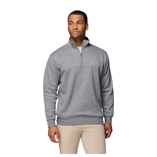 Columbia Men's Hart Mountain II Half Zip Jacket, Charcoal Heather, Small