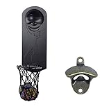 Basketball Beer Bottle Opener with Cap Catcher, Magnetic Wall Mounted with Cap Collector for Kitchen Bar Accessories and Decoration, Father's Day Gift