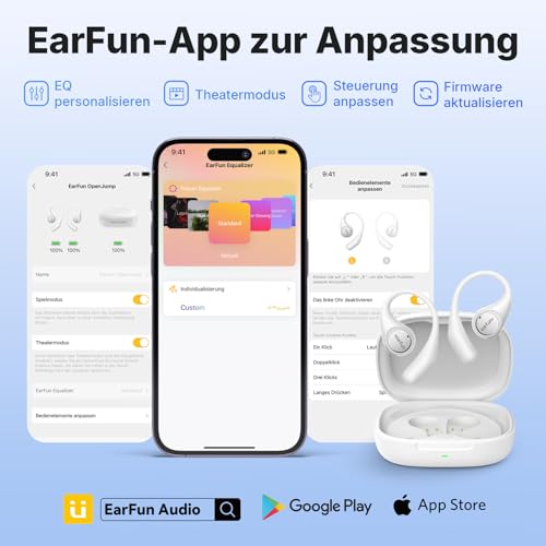 EarFun OpenJump Bluetooth Open Ear Kopfhörer, mit Ohrbügel, Leicht, Leicht – Ansicht 6