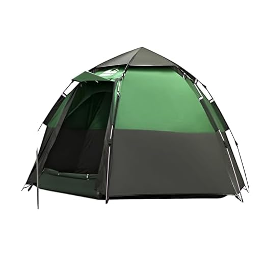 Hewolf Waterproof Instant Camping Tent - 2/3/4 Person Easy Quick Setup Dome Family Tents for Camping,Double Layer Flysheet Can be Used as Pop up Sun Shade (Green Ten Instant)