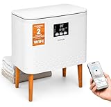 SereneLife Handtuchwärmer, 20 l, mit WLAN und App, elektrischer Behälter für Badezimmer, automatische Abschaltung, Edelstahlwanne, für 2 Handtücher oder Decken, Weiß