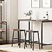 HOOBRO Bar Stools, Set of 2 Bar Chairs, 23.6 Inch Saddle Stools, Kitchen Counter Seat with Footrests, Industrial Barstools for Dining Room, Kitchen, Counter, Rustic Brown and Black BF02MD01
