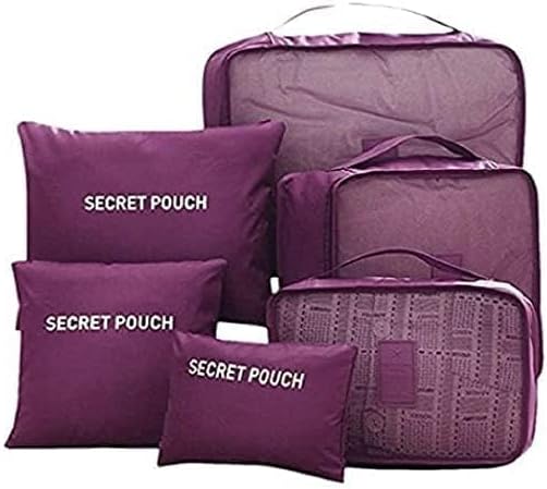 SHUANGYOUSHUANGYOU Packing Cubes, Travel Pouch, Bag Suitcase Luggage Organiser Set of 6 | Storage Bags Waterproof | Compression Pouches Travel Packing Cubes (Maroon)