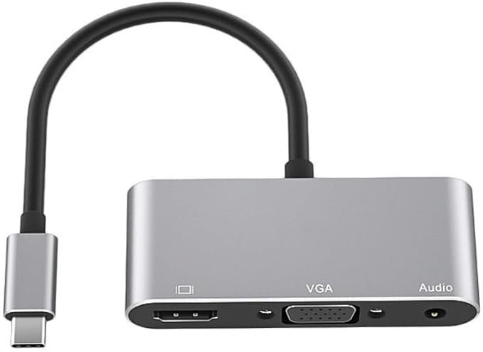 Hub USB Tipo C a HDMI VGA 3.5mm Suckoo 3 en 1 1920x1080P miniatura 2