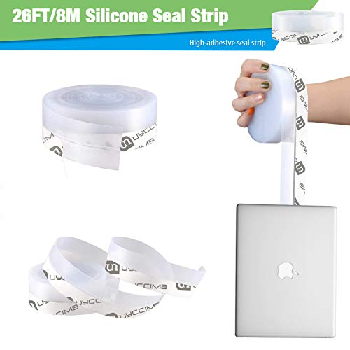 26 Feet Silicone Door Seal,Seal Strip Tape,Door Strip Bottom For Weatherproof Soundproof Adhesive Sealing Strip For Gaps Of Windows And Doors (25Mm, Transparent) #TOP25