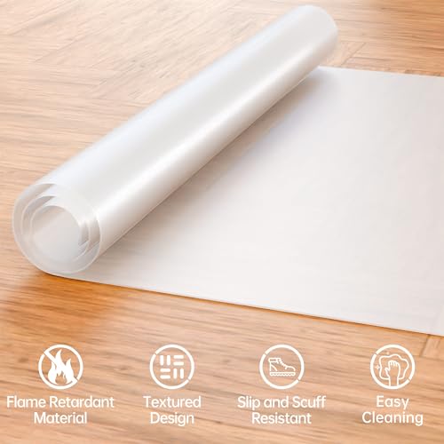 HOMEK Office Chair Mat for Hardwood Floors, 48\" x 30\" Clear Desk Chair Mat for Hard Floors, Easy Glide Floor Mat for Office Chair on Hardwood