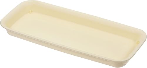 Paquete de 3 platillos para macetas, bandejas rectangulares de plástico para goteo, para exterioresjardín (12.0 x 5.5in, beige)