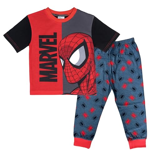 Spiderman Boys Short Sleeve Top Trousers Pyjamas Pjs Nightwear 2-3 years Red